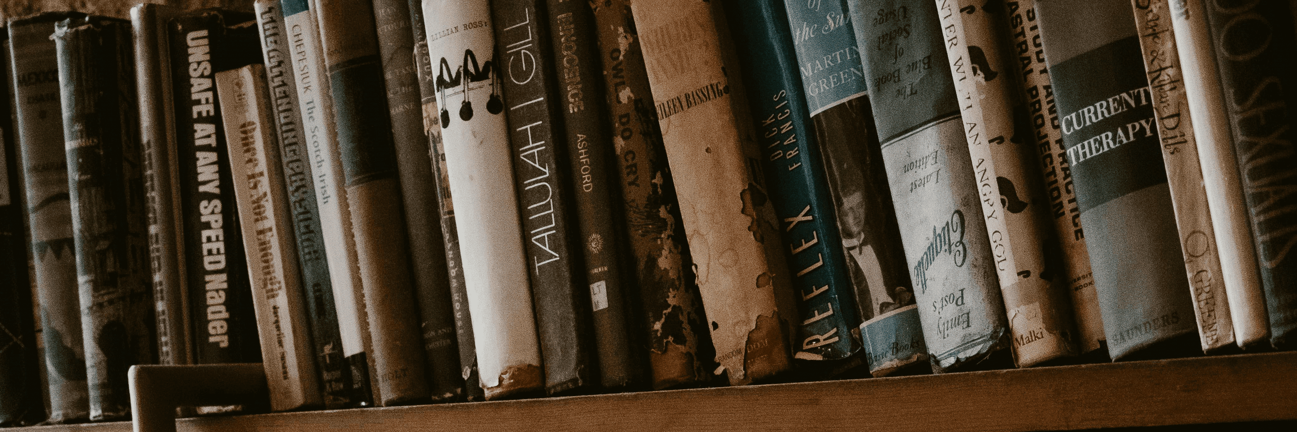 Vintage Books on a Shelf